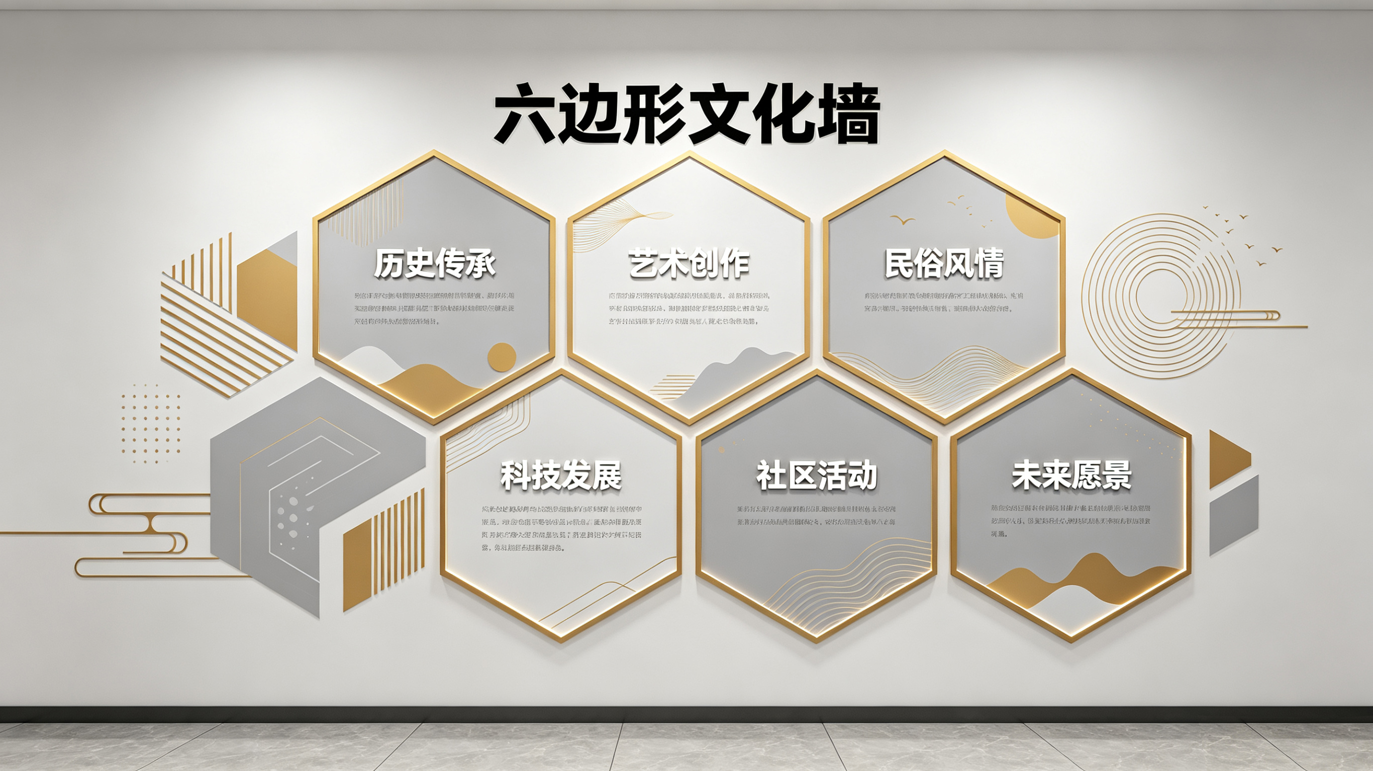 平果企业文化墙 | 六边形信息美学